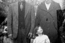 424: Thomas Barry, his wife Anne Dollimont, and their daughter Mary. (circa 1954) [courtesy of Mary (Barry)  Bruce]  - Thomas son of William Barry &amp;amp; Anastasia Meade